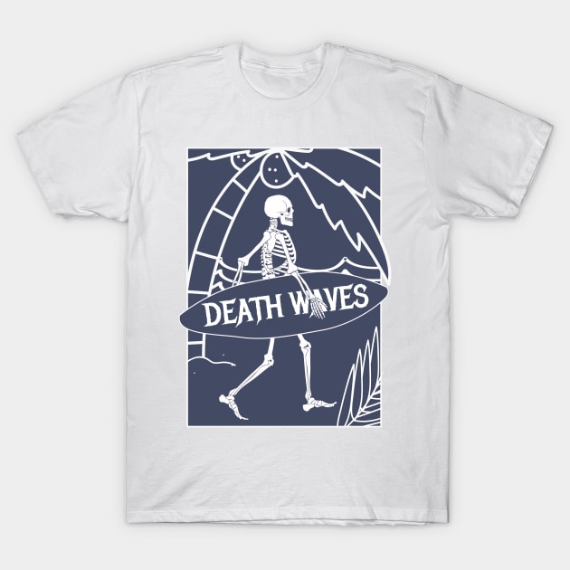 Death waves Skeleton Surfer Artwork for summer T-Shirt by eyoubree